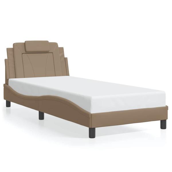 Bettgestell "Viana" ohne Matratze Cappuccino-Braun 90x190 cm Kunstleder