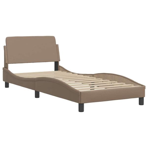 Bettgestell "Viana" ohne Matratze Cappuccino-Braun 90x190 cm Kunstleder