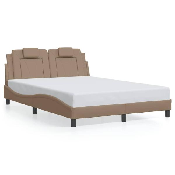 Bettgestell "Viana" ohne Matratze Cappuccino-Braun 140x200 cm Kunstleder