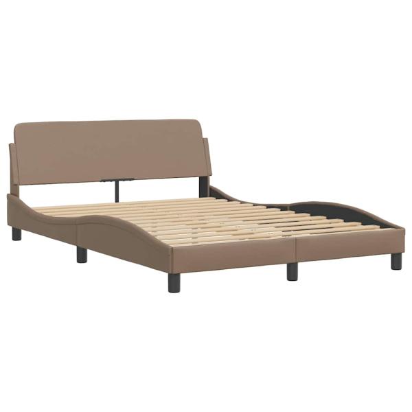 Bettgestell "Viana" ohne Matratze Cappuccino-Braun 140x200 cm Kunstleder