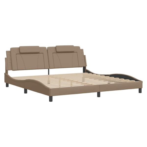 Bettgestell "Viana" ohne Matratze Cappuccino-Braun 200x200 cm Kunstleder
