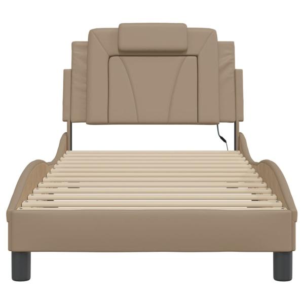 Bettgestell "Viana" mit LED ohne Matratze Cappuccino-Braun 90x200 cm