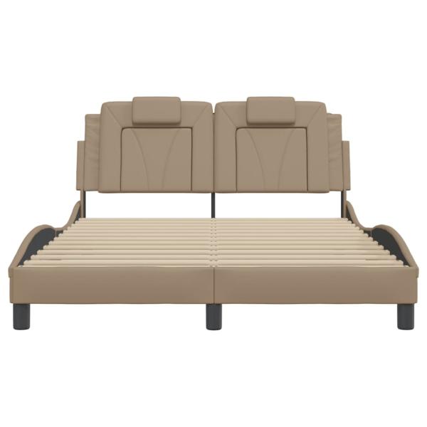 Bettgestell "Viana" mit LED ohne Matratze Cappuccino-Braun 140x200 cm