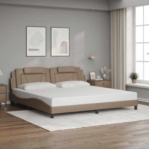 Bettgestell "Viana" mit LED ohne Matratze Cappuccino-Braun 200x200 cm