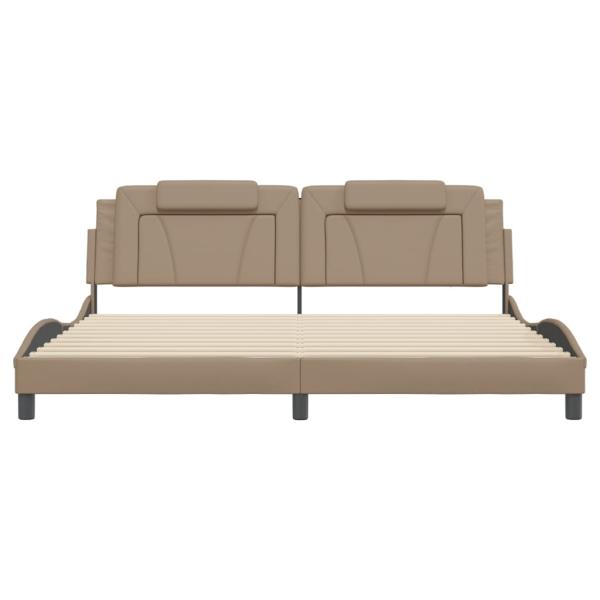 Bettgestell "Viana" mit LED ohne Matratze Cappuccino-Braun 200x200 cm