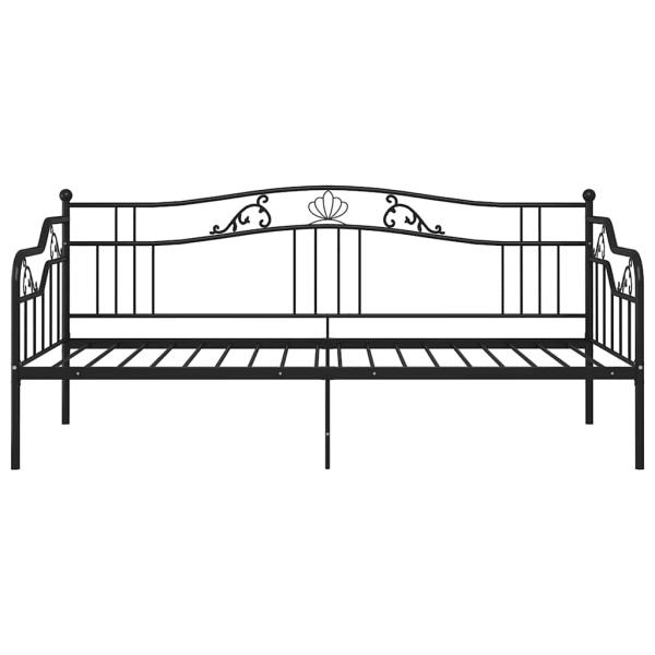 Schlafsofa Bettgestell Schwarz Metall 90x200 cm
