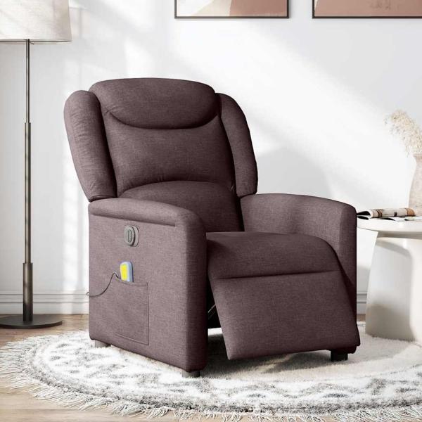 ARDEBO.de - Massagesessel Elektrisch Dunkelbraun Stoff