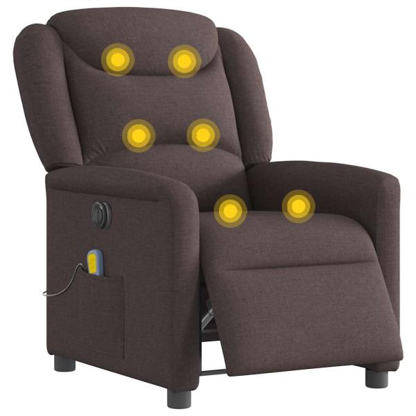 Massagesessel Elektrisch Dunkelbraun Stoff