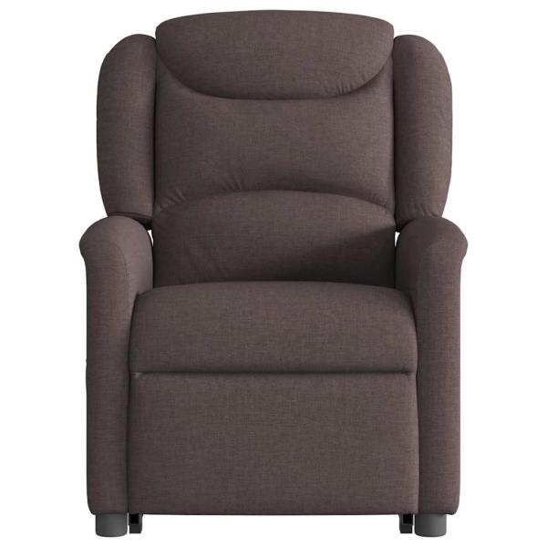 Massagesessel mit Aufstehhilfe Dunkelbraun Stoff