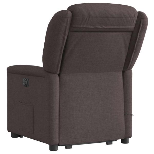 Massagesessel mit Aufstehhilfe Dunkelbraun Stoff