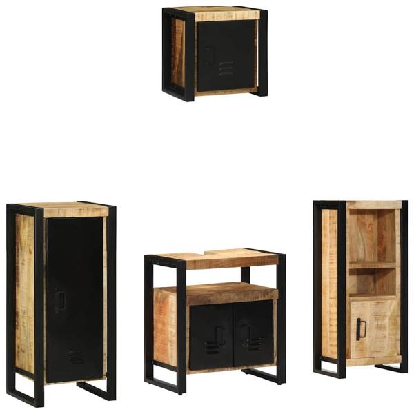 ARDEBO.de - Badezimmermöbel-Set 4 stk. Braun und Schwarz 40 x 35 x 90 cm