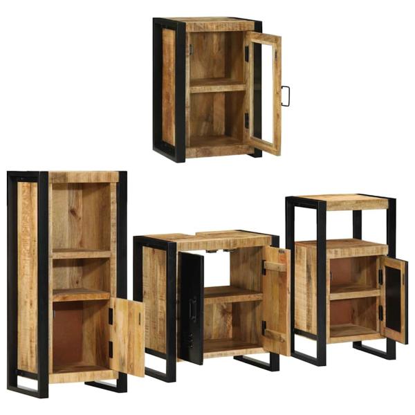 Badezimmermöbel-Set 4 stk. Braun 55 x 35 x 60 cm