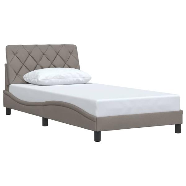 Bettgestell ohne Matratze Taupe 100x200 cm Stoff