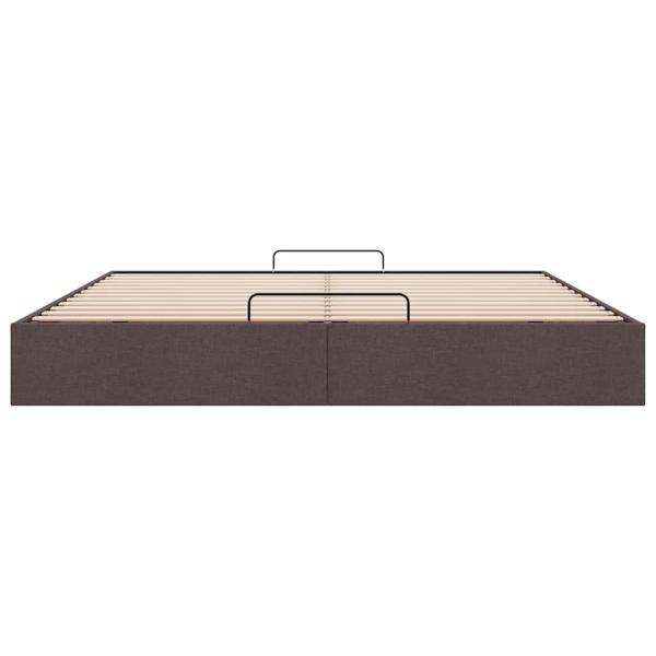 Ottoman-Bett ohne Matratze Dunkelbraun 180x200 cm Stoff