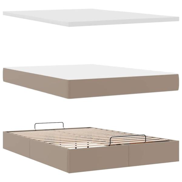 Ottoman-Bett mit Matratze Cappuccino-Braun 140x190cm Kunstleder
