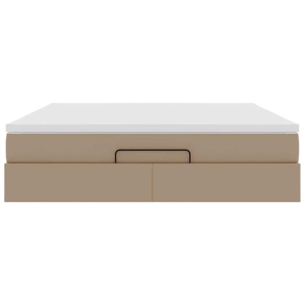 Ottoman-Bett mit Matratze Cappuccino-Braun 160x200cm Kunstleder
