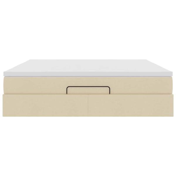 Ottoman-Bett mit Matratze Creme 160x200 cm Stoff