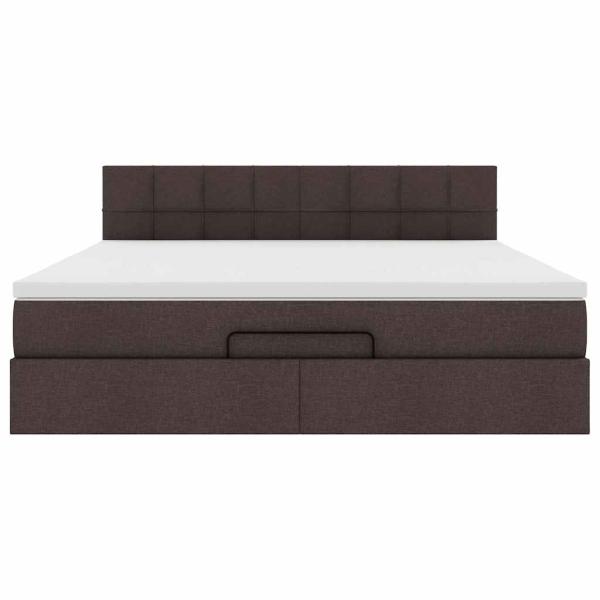 Ottoman-Bett mit Matratze Dunkelbraun 180x200 cm Stoff