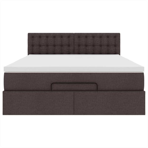 Ottoman-Bett mit Matratze Dunkelbraun 140x190 cm Stoff