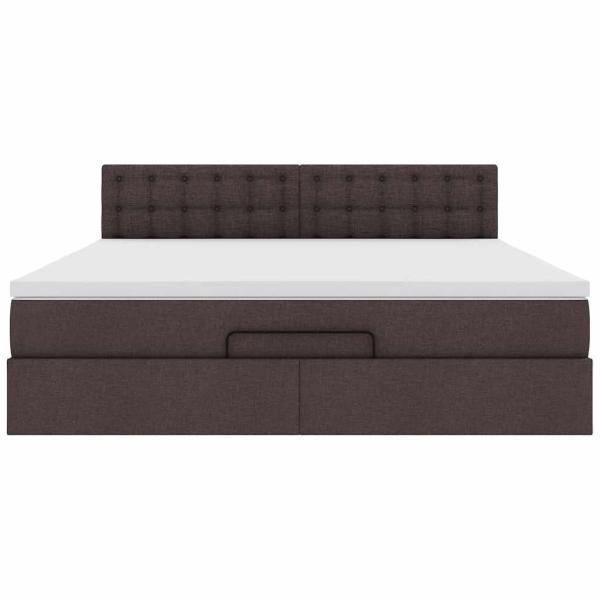 Ottoman-Bett mit Matratze Dunkelbraun 180x200 cm Stoff