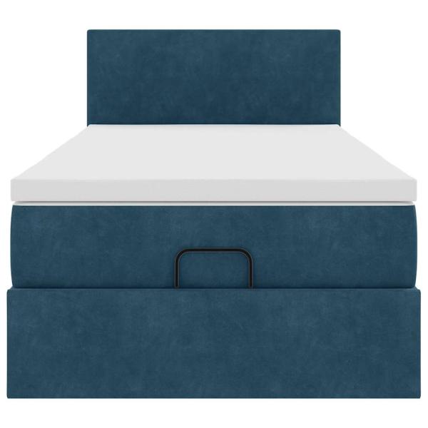Ottoman-Bett mit Matratze Dunkelblau 80x200 cm Samt