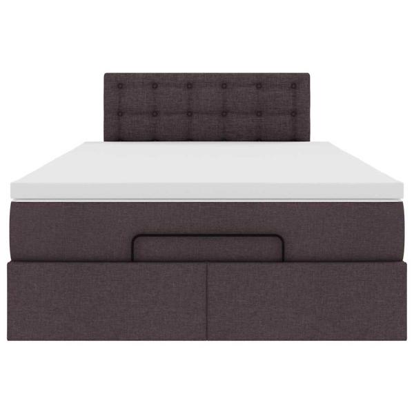 Ottoman-Bett mit Matratze & LEDs Dunkelbraun 120x200 cm Stoff
