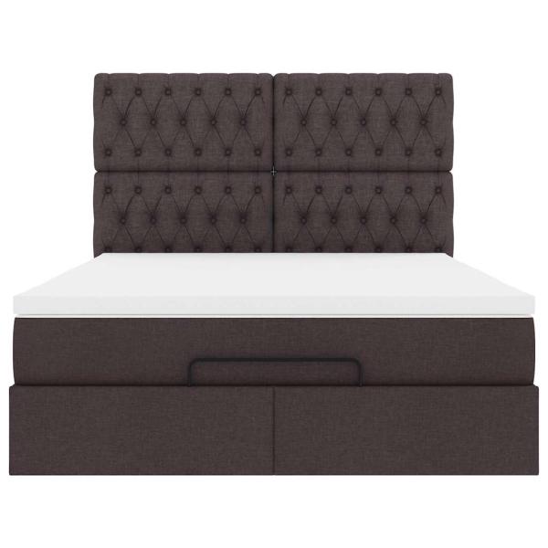 Ottoman-Bett mit Matratze Dunkelbraun 140x190 cm Stoff