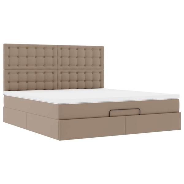 Ottoman-Bett mit Matratze & LEDs 180x200cm Kunstleder