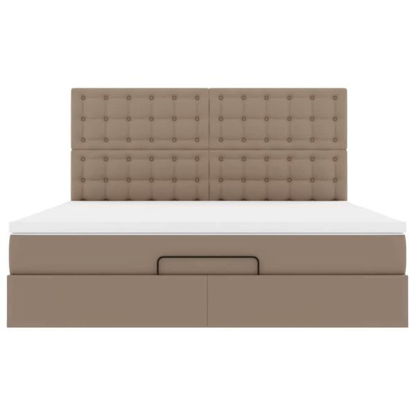 Ottoman-Bett mit Matratze & LEDs 180x200cm Kunstleder