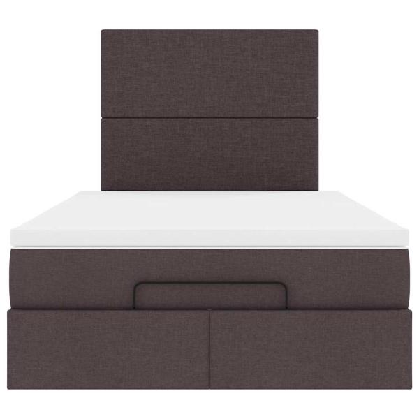Ottoman-Bett mit Matratze & LEDs Dunkelbraun 120x200 cm Stoff