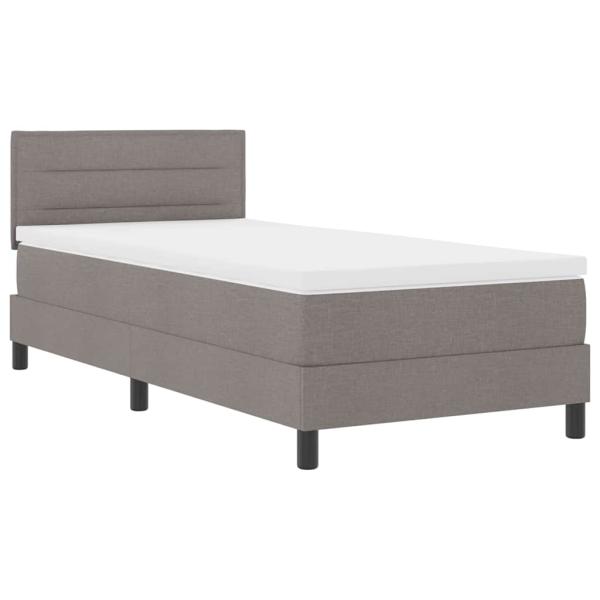 Boxspringbett mit Kopfteil Taupe 100 x 200 cm Stoff