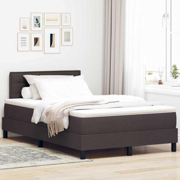 ARDEBO.de - Boxspringbett mit Kopfteil Dunkelbraun 120 x 190 cm Stoff