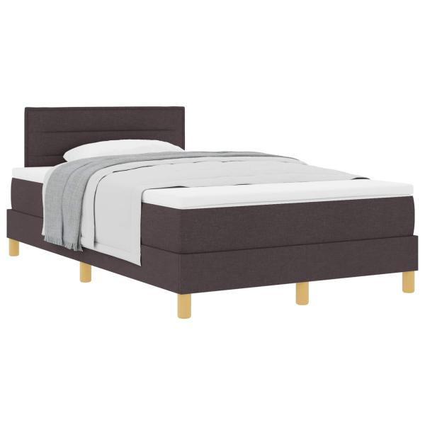 Boxspringbett mit Kissen Dunkelbraun 120 x 190 cm Stoff