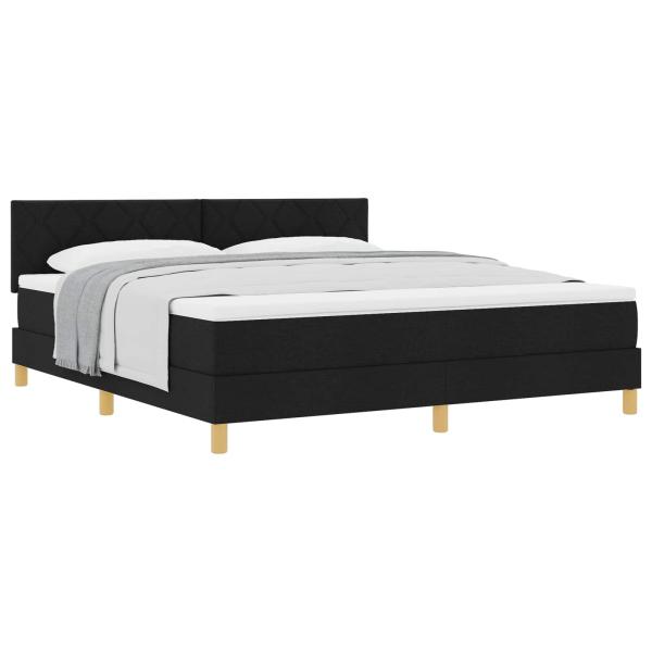 Boxspringbett mit Kissen Schwarz 180 x 200 cm Stoff