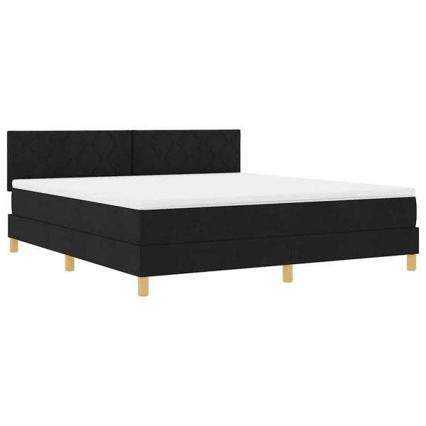 Boxspringbett mit Kissen Schwarz 180 x 200 cm Stoff