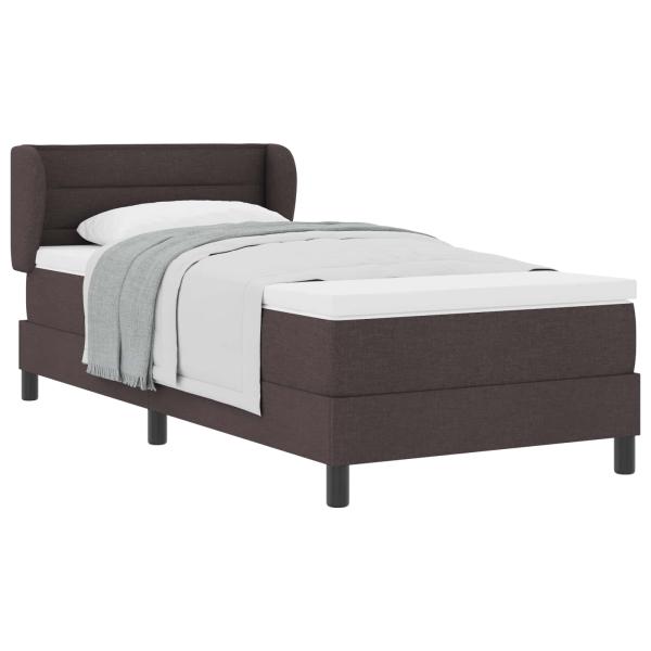 Boxspringbett mit Matratze Dunkelbraun 100 x 200 cm Stoff