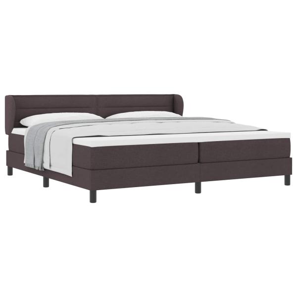 Boxspringbett mit Kopfteil Dunkelbraun 200 x 200 cm Stoff