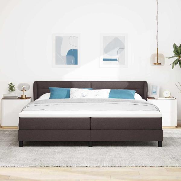 Boxspringbett mit Kopfteil Dunkelbraun 200 x 200 cm Stoff