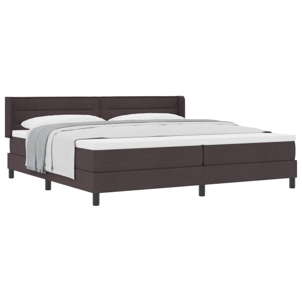 Boxspringbett mit Kopfteil Dunkelbraun 200 x 200 cm Stoff