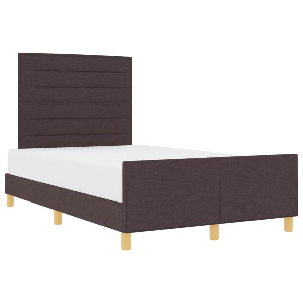 Bettgestell mit Kopfteil Dunkelbraun 120 x 200 cm Stoff