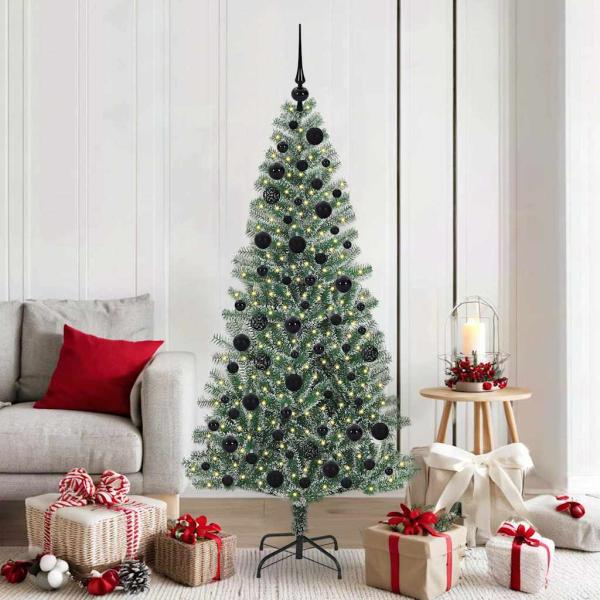 ARDEBO.de - Künstlicher Weihnachtsbaum beschneit mit LED Licht 180 cm