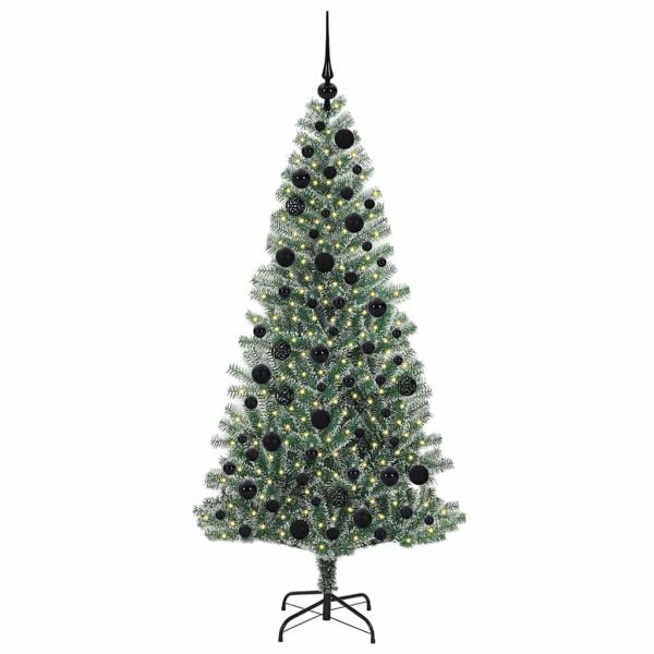 Künstlicher Weihnachtsbaum beschneit mit LED Licht 180 cm