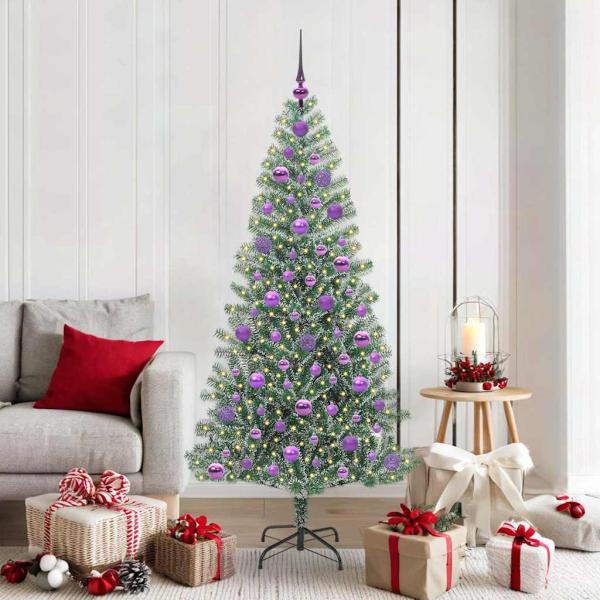 ARDEBO.de - Künstlicher Weihnachtsbaum beschneit mit LED Licht 180 cm