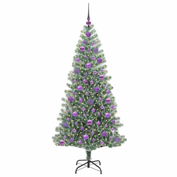 Künstlicher Weihnachtsbaum beschneit mit LED Licht 180 cm