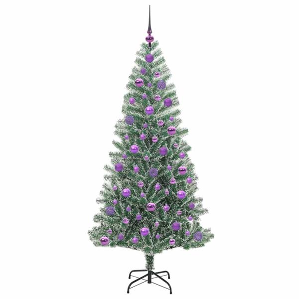 Künstlicher Weihnachtsbaum beschneit mit LED Licht 180 cm