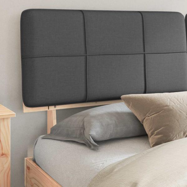 Bettgestell mit gepolstertem Kopfteil Dunkelgrau 200 x 200 cm