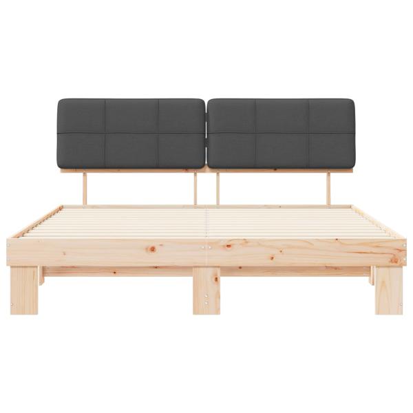 Bettgestell mit gepolstertem Kopfteil Dunkelgrau 200 x 200 cm