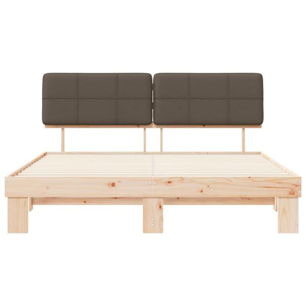 Bettgestell mit gepolstertem Kopfteil Taupe 200 x 200 cm