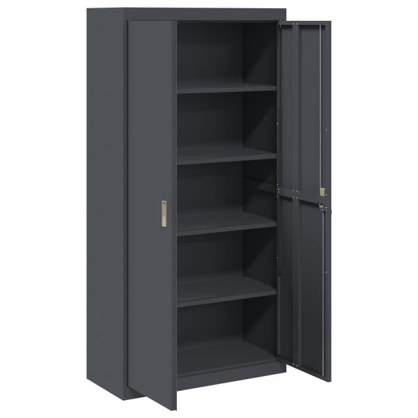Aufbewahrungsschrank Anthrazit 90 x 40 x 180 cm Stahl