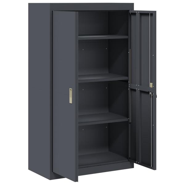 Aufbewahrungsschrank Anthrazit 80 x 40 x 140 cm Stahl